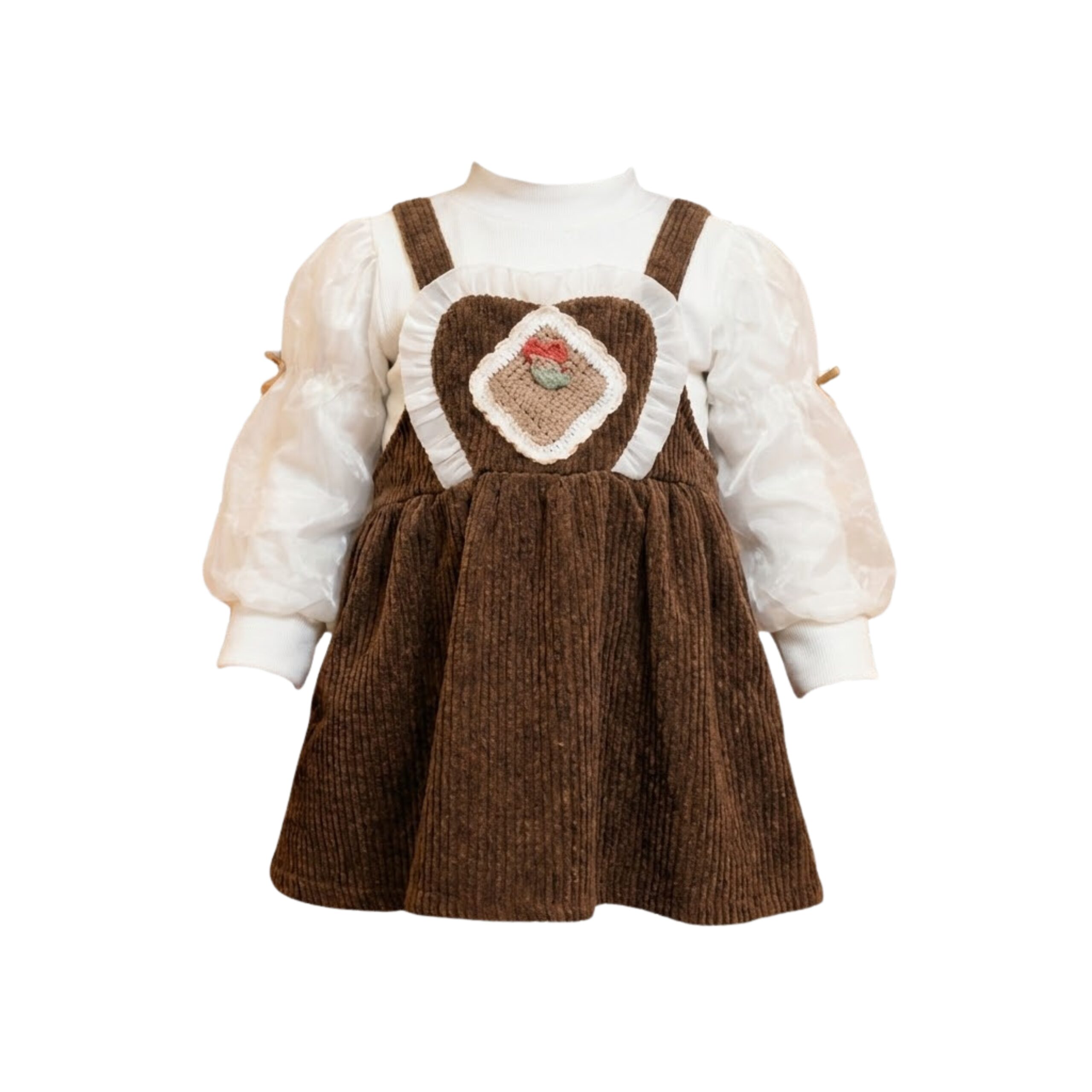 Cute Corduroy Pinafore Dress Set (Girls)