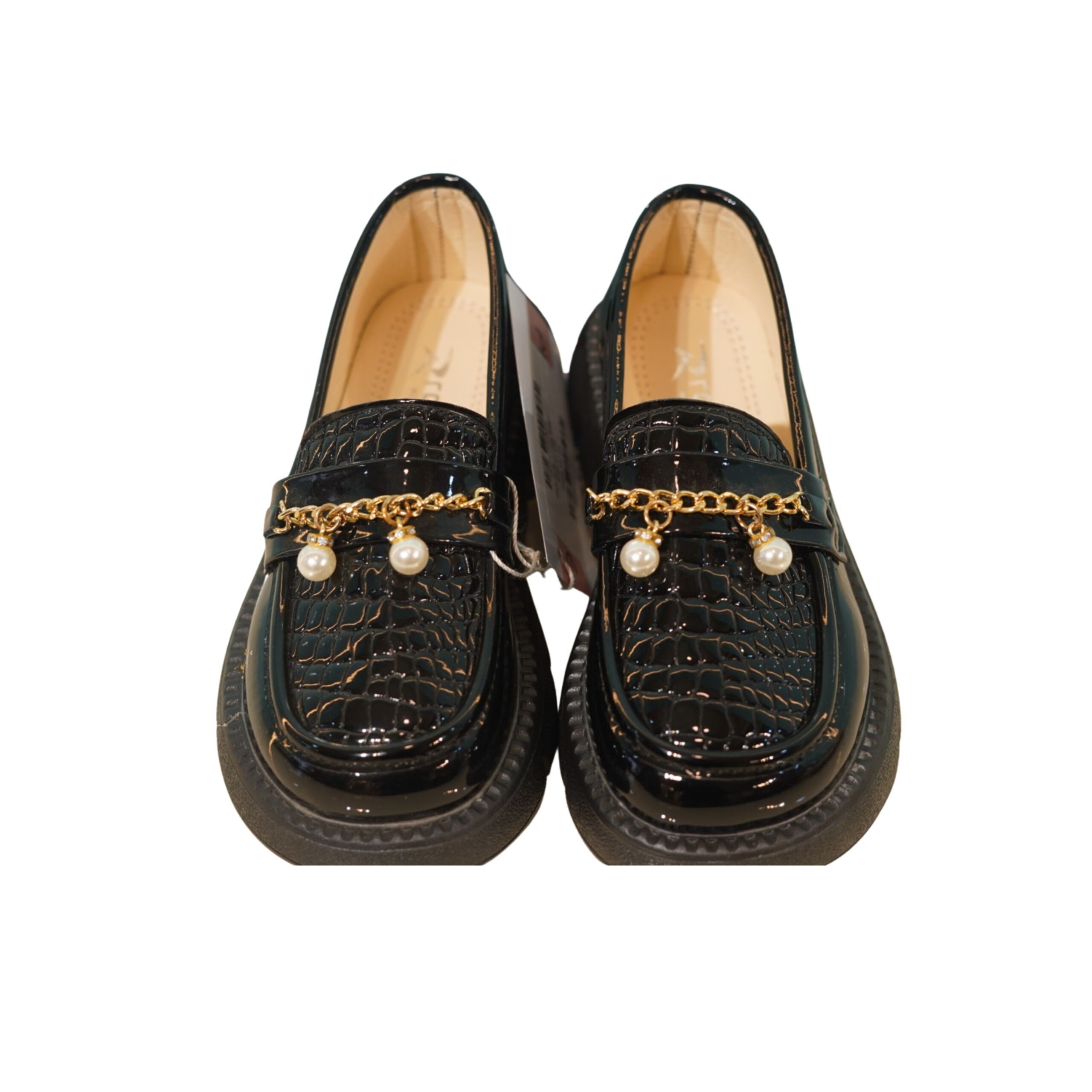 The Pearl-Accent Croc Loafer